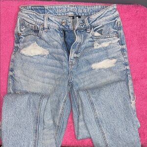 American Eagle Outfitters Distressed Light Blue Skinny Jeans